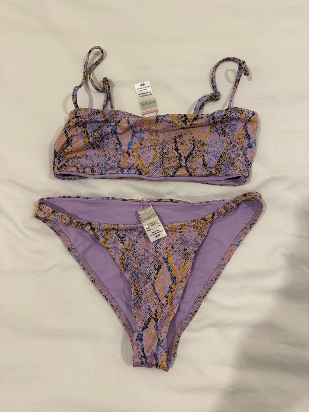 LSPACE Snake Print Bikini Set